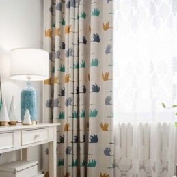 Eenvoudig Cartoongordijn Op Maat Gemaakt Gordijn Met Schattige Wilde Gansprint Voor Kinderkamerstof