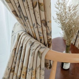 Nordic Linnen Verduisteringsgordijn Op Maat Gemaakt Gordijn Met Plantenprint Voor Woonkamer/Slaapkamer