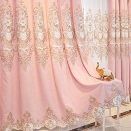 Chenille Verduisteringsgordijn Op Maat Gemaakt Gordijn Europese Stijl Bloemenborduurwerk Voor Woonkamer Slaapkamer