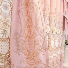 Chenille Verduisteringsgordijn Op Maat Gemaakt Gordijn Europese Stijl Bloemenborduurwerk Voor Woonkamer Slaapkamer