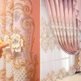 Chenille Verduisteringsgordijn Op Maat Gemaakt Gordijn Europese Stijl Bloemenborduurwerk Voor Woonkamer Slaapkamer