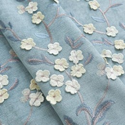 Verduisteringsgordijn Op Maat Gemaakt Gordijn In Scandinavische Stijl Met Plantenborduurwerk Voor Woonkamer En Slaapkamer