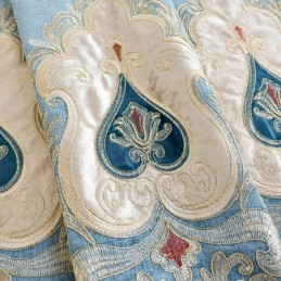 Chenille Verduisteringsgordijn Op Maat Gemaakt Gordijn Europees Bloemenborduurwerk Voor Woonkamer/Slaapkamer