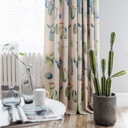 Creatief Cactus Bedrukt Gordijn Op Maat Gemaakt Gordijn Chromatisch Semi Verduisterend Woonkamer Slaapkamer Kinderstof