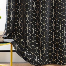 Verduisteringsgordijn Op Maat, Gordijn In Geometrische Brons, Scandinavische Stijl Voor Woonkamer En Slaapkamer
