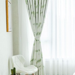 Verduisterende Gordijnen Met Nordic Feather-Print Voor Woonkamer En Slaapkamer