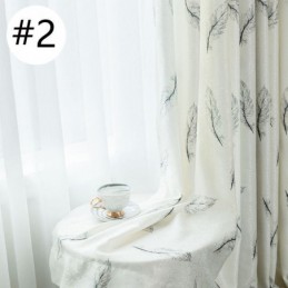 Verduisterende Gordijnen Met Nordic Feather-Print Voor Woonkamer En Slaapkamer
