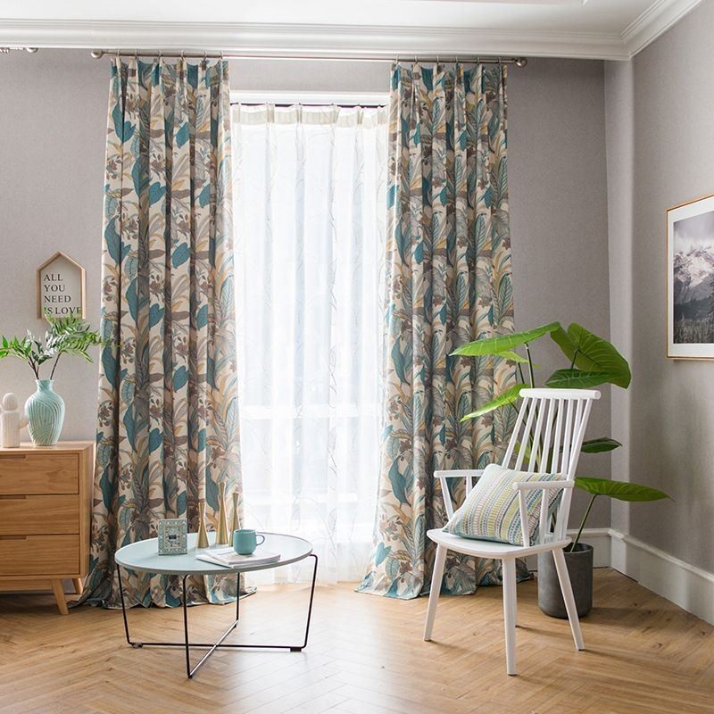 Nordic Verduisteringsgordijnen Met Katoenen Plantenprint Voor Woonkamer En Slaapkamer