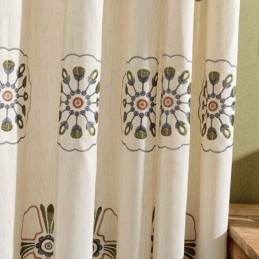 Verduisteringsgordijnen In Scandinavische Stijl Met Geborduurde Bloemen Van Polykatoen Voor Woonkamer En Slaapkamer