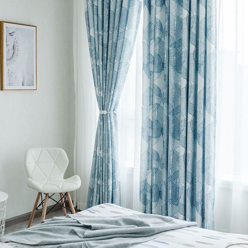 Nordic Verduisteringsgordijn Op Maat Gemaakt Gordijn Met Bedrukte Bladeren Voor Woonkamer Slaapkamer