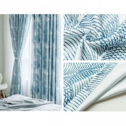 Nordic Verduisteringsgordijn Op Maat Gemaakt Gordijn Met Bedrukte Bladeren Voor Woonkamer Slaapkamer