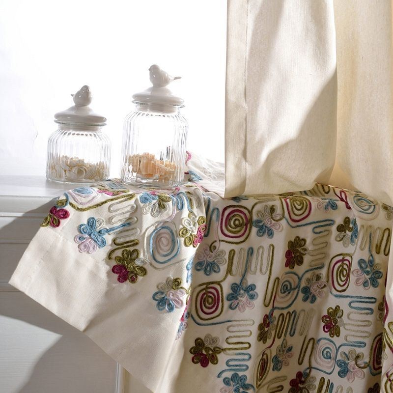 Verduisteringsgordijnen In Scandinavische Stijl, Geborduurd Met Polykatoen Voor Woonkamer En Slaapkamer