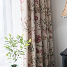 Nordic Katoenen Linnen Verduisteringsgordijn Op Maat Gemaakt Gordijn Plant Bedrukt Voor Woonkamer Slaapkamer