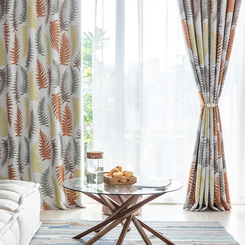 Nordic Verduisteringsgordijnen Met Varenbladprint Voor Woonkamer/Slaapkamer