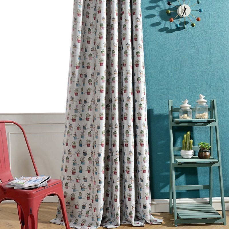 Nordic Verduisteringsgordijn Op Maat Gemaakt Gordijn Potplant Bedrukt Voor Woonkamer Slaapkamer