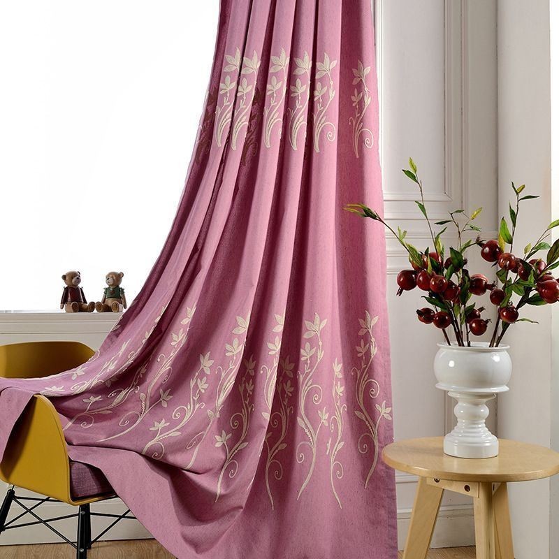 Nordic Wind Verduisteringsgordijn Op Maat Gemaakt Gordijn Plant Geborduurd Katoen Linnen