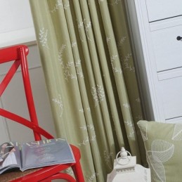 Katoenen Verduisteringsgordijnen Met Geborduurde Noorse Takken