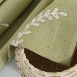 Katoenen Verduisteringsgordijnen Met Geborduurde Noorse Takken