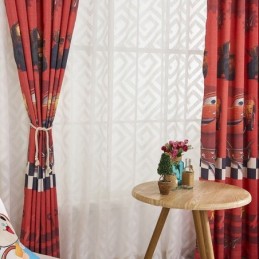 Katoenen Verduisteringsgordijnen In Kinderstijl Met Cartoonautoprint