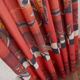 Katoenen Verduisteringsgordijnen In Kinderstijl Met Cartoonautoprint