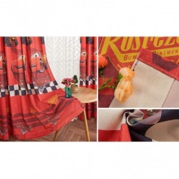 Katoenen Verduisteringsgordijnen In Kinderstijl Met Cartoonautoprint