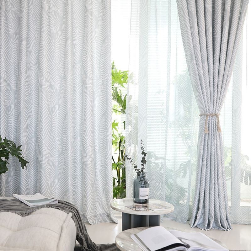 Bladeren Bedrukt Verduisteringsgordijn Op Maat Gemaakt Gordijn Nordic Voor Woonkamer Slaapkamer