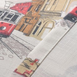 Nordic Linnen Verduisteringsgordijnen Met Urban Print Voor Woonkamer/Slaapkamer