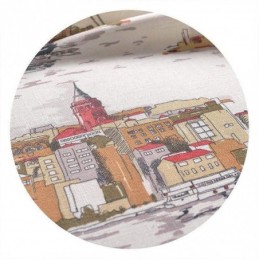 Nordic Linnen Verduisteringsgordijnen Met Urban Print Voor Woonkamer/Slaapkamer