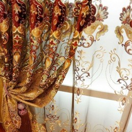 Europese Geborduurde Gordijnen Luxe Voor Woonkamer Slaapkamer