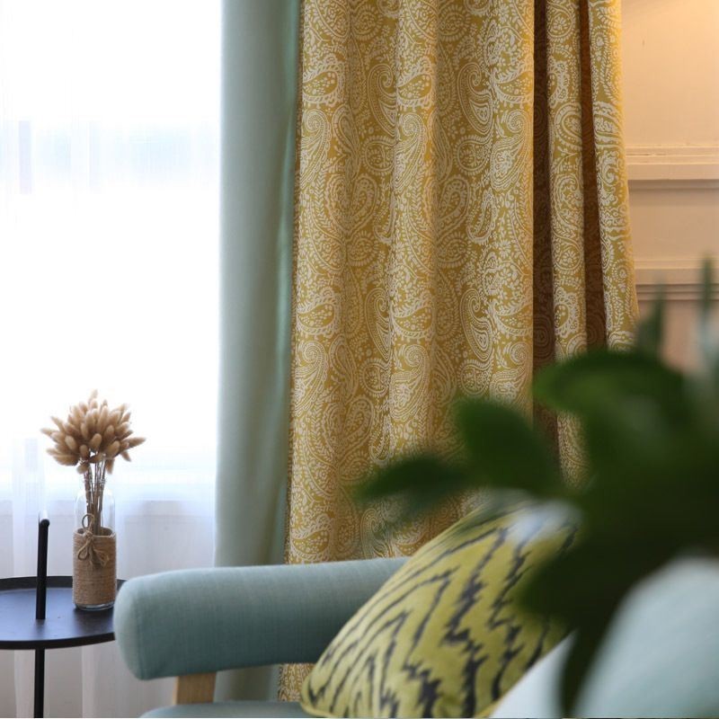 Modern Katoenen Gordijn Op Maat Gemaakt Gordijn Plant Jacquard Voor Woonkamer Slaapkamer