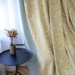 Modern Katoenen Gordijn Op Maat Gemaakt Gordijn Plant Jacquard Voor Woonkamer Slaapkamer