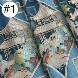 Luxe Gordijn Op Maat Gemaakt Met Borduurpatroon Voor Woonkamer/Slaapkamer