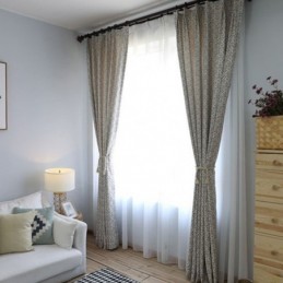 Luxe Jacquard Gordijnen Geometrische Verduistering Voor Woonkamer