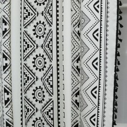 Boheemse Stijl Gordijn Op Maat Gemaakt Gordijn Met Geometrische Kwastjes En Print Voor Slaapkamer En Woonkamer