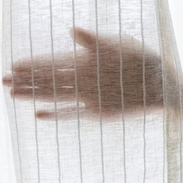 Gestreepte Jacquard-Transparante Gordijnen, Effen Voile Tule Voor De Woonkamer