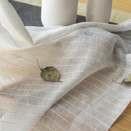 Gestreepte Jacquard-Transparante Gordijnen, Effen Voile Tule Voor De Woonkamer