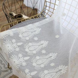 Ademende Transparante Gordijnen Op Maat Gemaakt Wit All-Match Borduurwerk Woonkamer