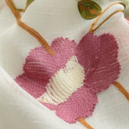 Modern Minimalistisch Voile Gordijn Op Maat Gemaakt Gordijnpaneel Linnen Raam Transparant Roze Blad Borduurwerk Één