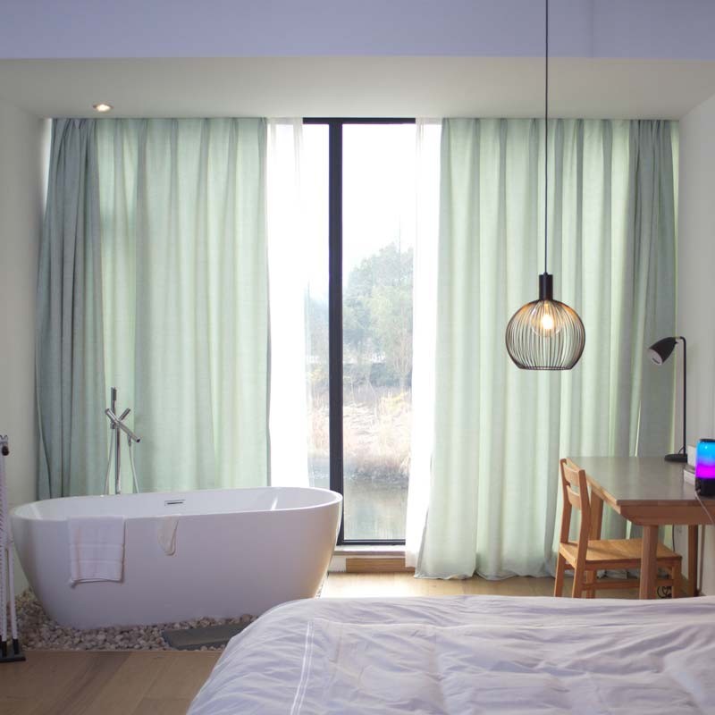 Japanse Eenvoudige Gordijn Op Maat Gemaakt Gordijn Effen Chenille Dikke Thermische Slaapkamer Woonkamer Stof