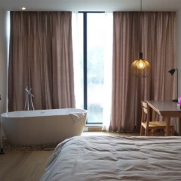 Japanse Eenvoudige Gordijn Op Maat Gemaakt Gordijn Effen Chenille Dikke Thermische Slaapkamer Woonkamer Stof