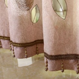 Minimalistisch Voile Gordijn Op Maat Gemaakt Gordijn Paneel Verfrissende Bladeren Jacquard