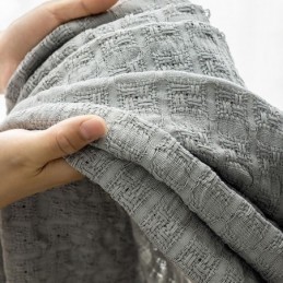 Nordic Plaid Tule Gordijn Op Maat Gemaakt Gordijn Kettingbreiwerk Transparant Voor Woonkamer