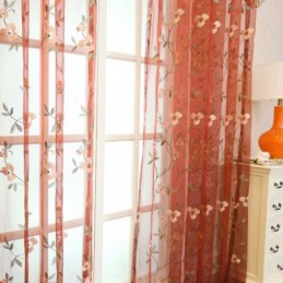 Pastorale Stijl Transparante Gordijn Op Maat Gemaakt Gordijn Frisse Ventilatie Borduurwerk Woonkamer