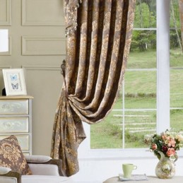 Luxe Chenille Jacquard Raamgordijn Op Maat Gemaakt Gordijn Elegant Ontwerp Voor Slaapkamer Decoratief