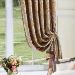 Luxe Chenille Jacquard Raamgordijn Op Maat Gemaakt Gordijn Elegant Ontwerp Voor Slaapkamer Decoratief