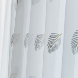 Nordic Simple Sheer Gordijn Op Maat Gemaakt Gordijn Landelijke Bladeren Witte Borduurwerk Slaapkamer Woonkamer Stof