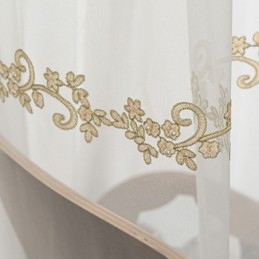 Moderne Minimalistische Transparante Gordijnen Op Maat Gemaakt Met Tule En Plantenborduursels Voor Woonkamer En Slaapkamer