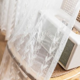 Europese Geborduurde Transparante Gordijnen Voile Paneelgordijn Voor Woonkamer Slaapkamer