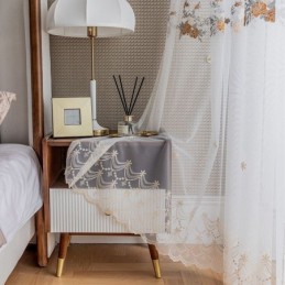 Tule Gordijnen Met Bloemen, Witte Voile, Transparant Voor De Woonkamer