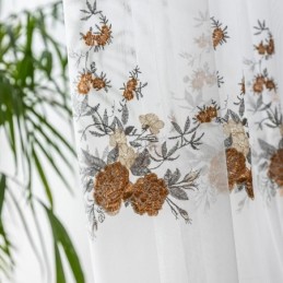 Tule Gordijnen Met Bloemen, Witte Voile, Transparant Voor De Woonkamer